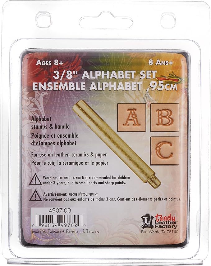 Tandy Leather Alphabet Stamp Set 3/8" (1 cm) Fancy 490700