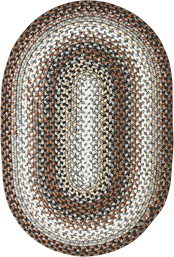 Miniatura 9 de Midnight Moon - Alfombra ovalada trenzada gris de 20 x 30 pulgadas, lavable para interiores y exteriores, rústica para cocinas y entradas, hermosa,