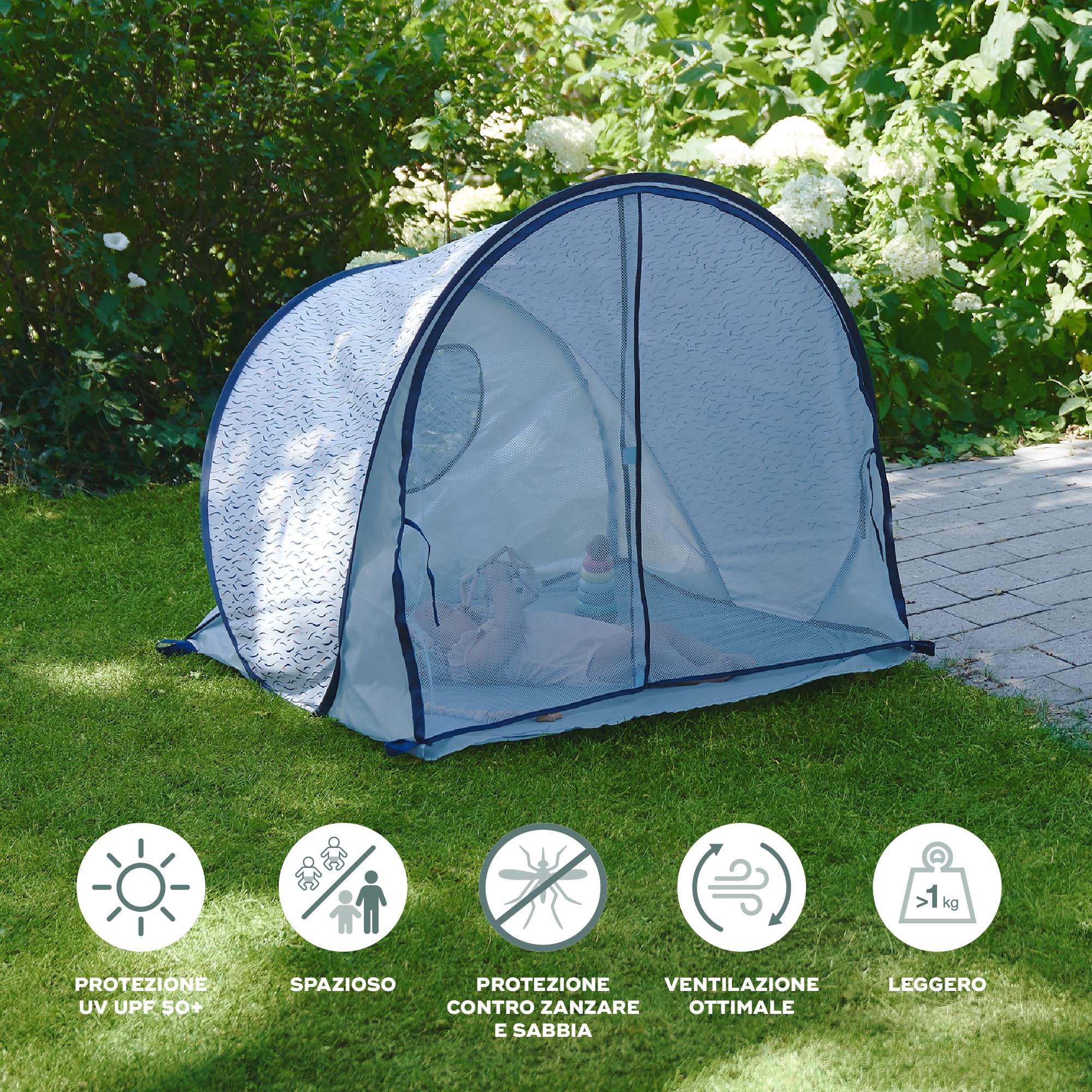 Babymoov Tenda anti-UV elevata protezione 50+ Blue Waves