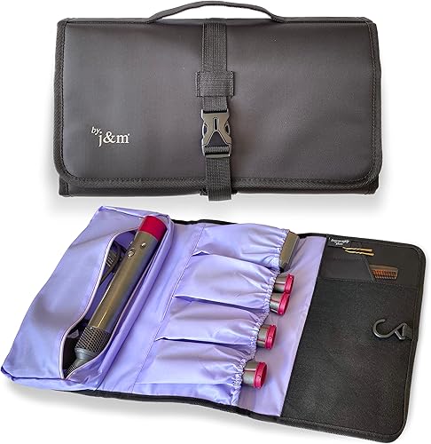 j&m Estuche de almacenamiento de viaje para Dyson Airwrap o Shark Styler, se adapta a accesorios y accesorios extralargos, bolsa protectora