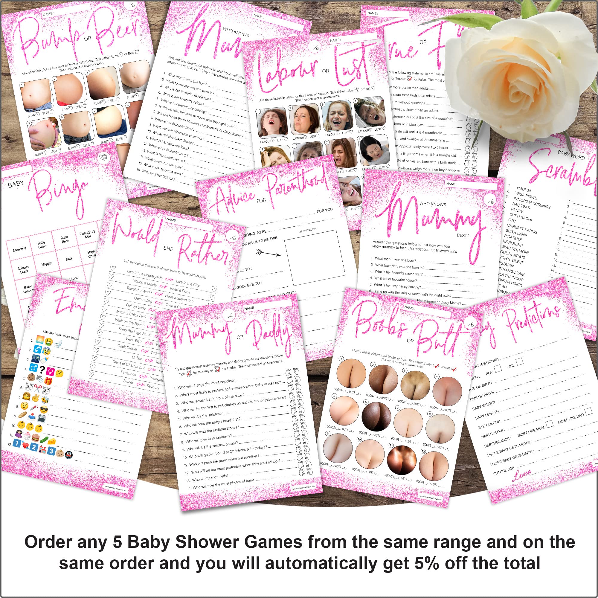 Giochi Per Baby Shower Per Babine 50 Carte Facile Baby Shower Bingo