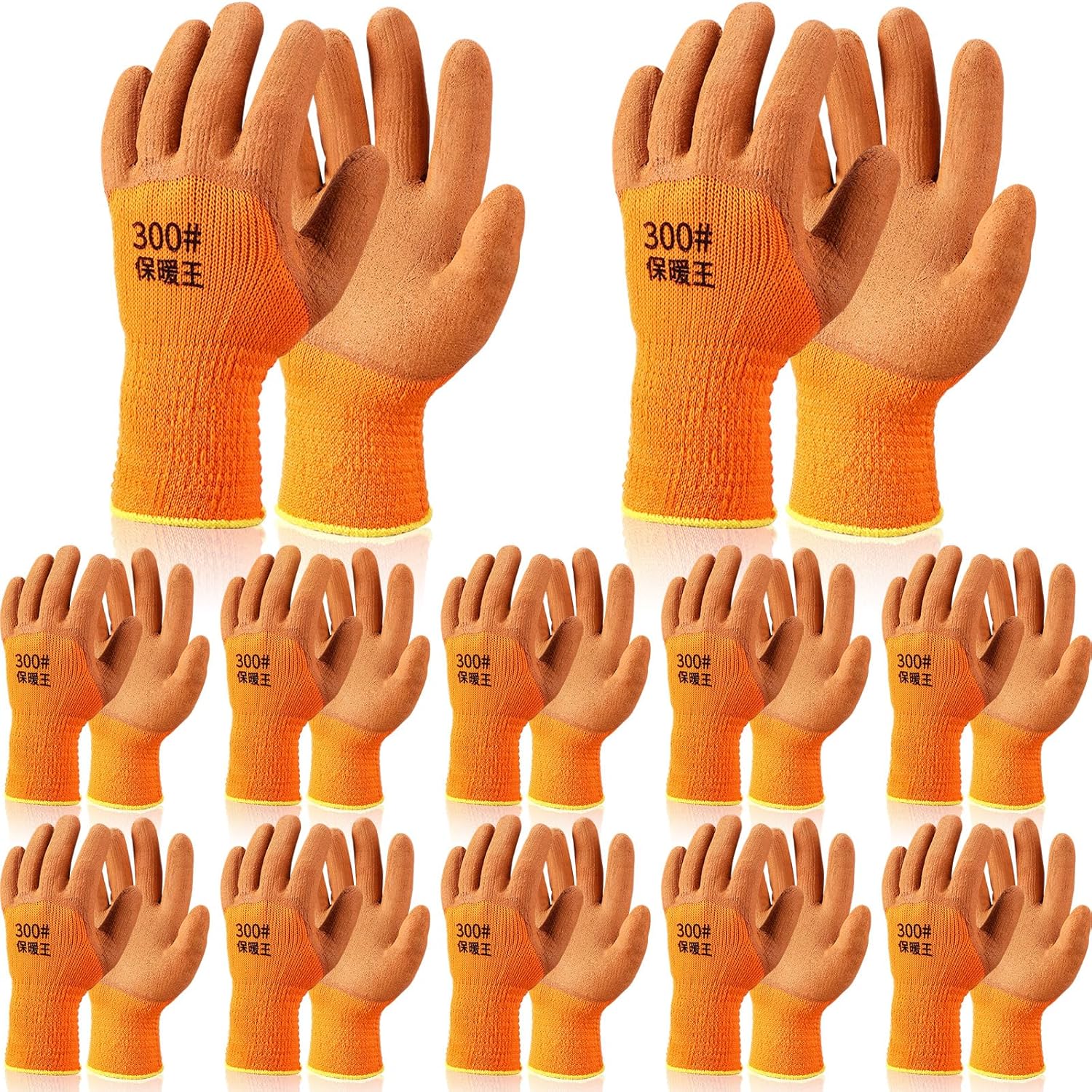 Handepo 12/24/48 Pair Winter Work Gloves for Men Thermal Insulated Freezer Gloves with Non Slip Grip for Cold Weather