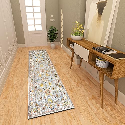 Miniatura 5 de Handicrafts Home Alfombra de lana de 2 x 8 pies hecha a mano  Alfombra bohemia de lana copetuda a mano de primera calidad  Alfombra decorativa