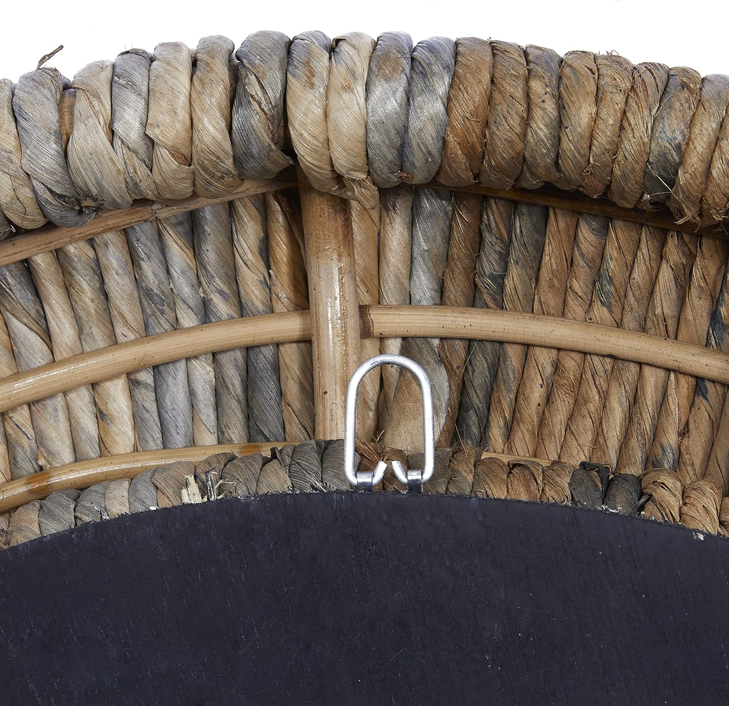 Deco 79 Banana Leaf Room Wall Mirror Entryway Mirror with Coiled Frame and Blue Accents, Wall Mounted Mirror 35" x 3" x 35", Gray