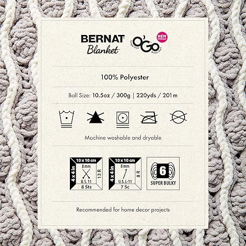 Miniatura 8 de Bernat Blanket O'Go - Ovillo de lana Art Nouveau  Paquete de 2 unidades de 10.5 onzas  Poliéster  6 súper voluminosos  220 yardas  Tejidoganchillo