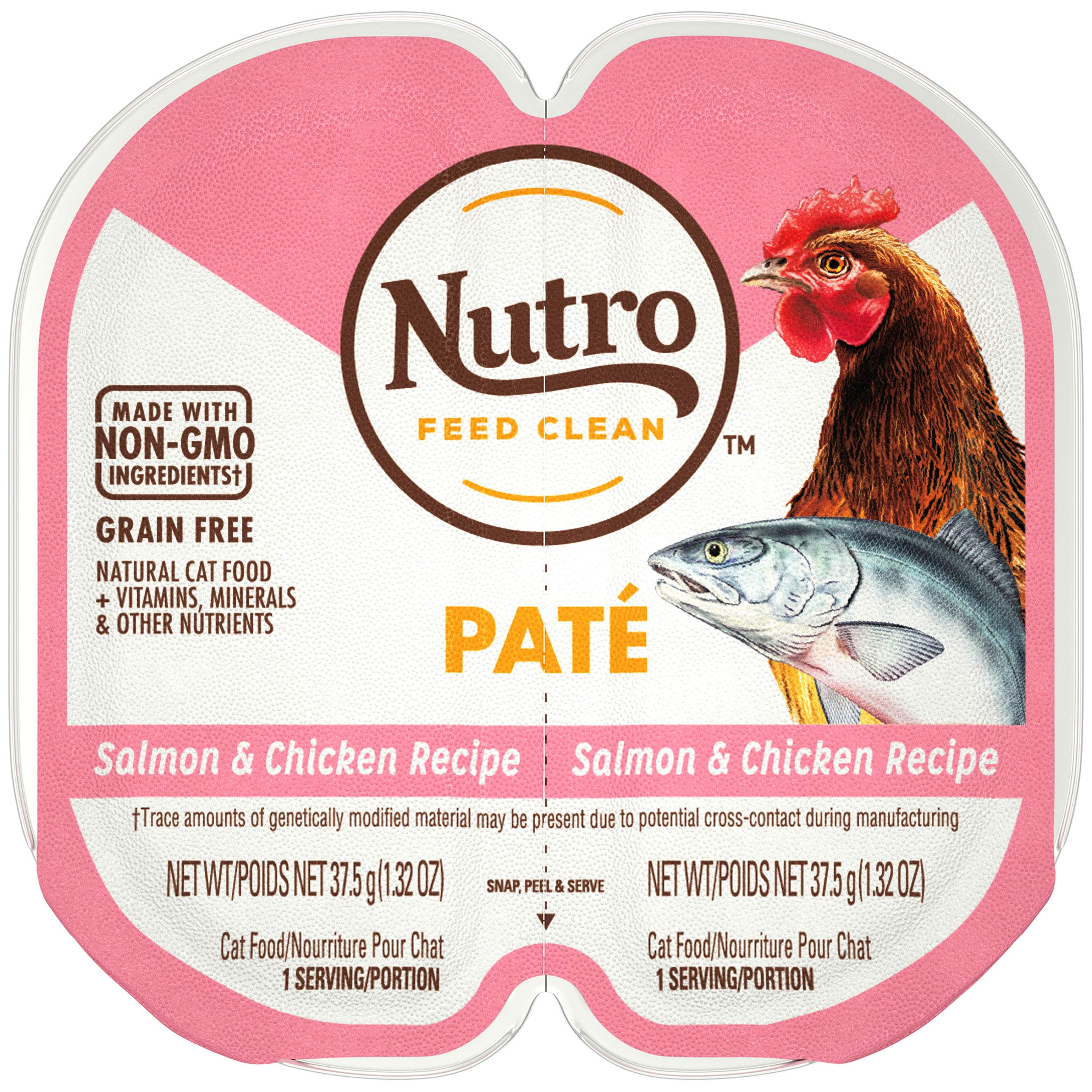 Nutro Perfect Portions Wet Cat Food Paté Salmon Chicken Recipe,  Twin-Pack Trays (24 Count, Pack of 1)