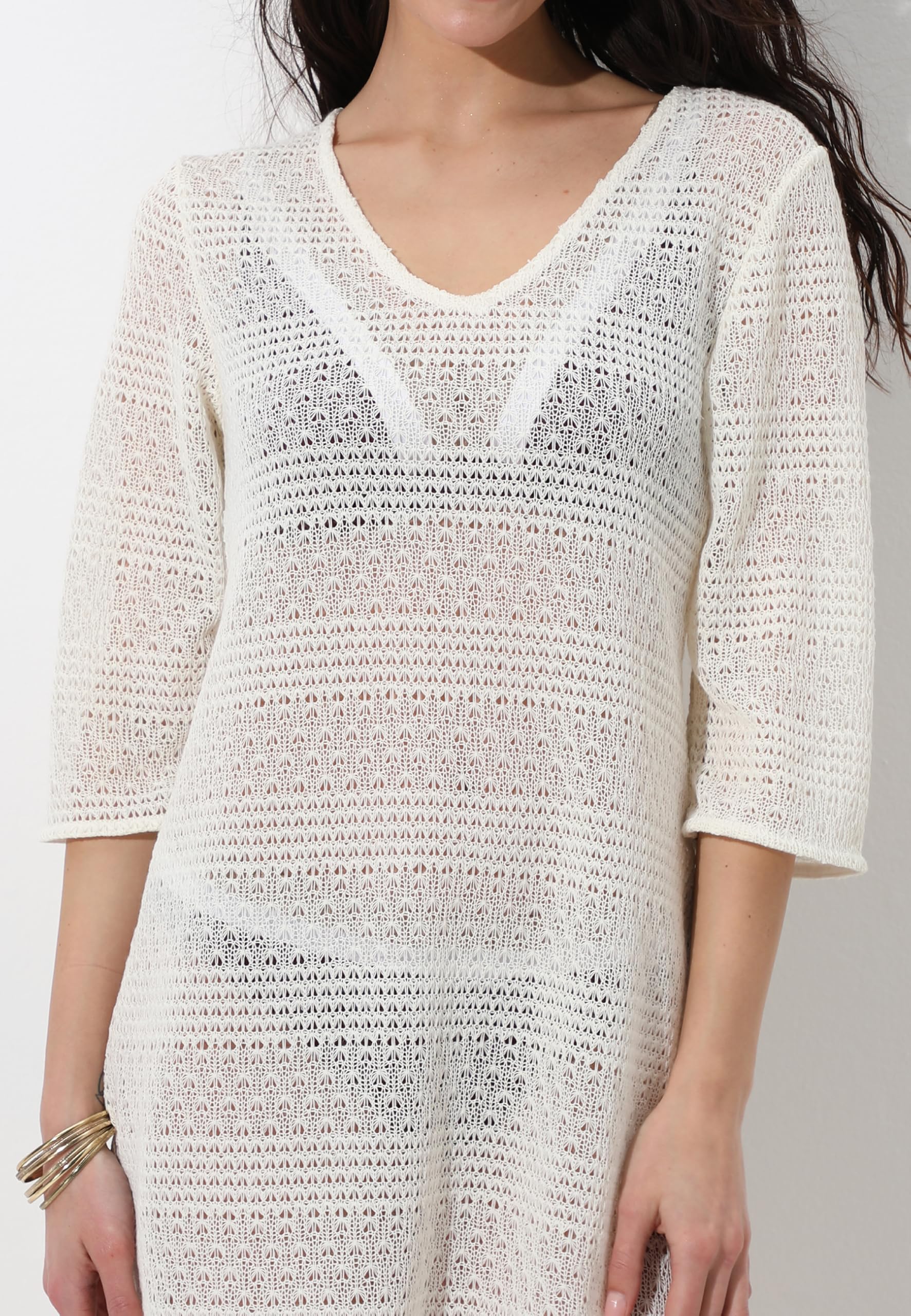 Lovable Copricostume in Crochet | Abitino Caftano in Pizzo | Vestito Spiaggia, Mare, Vacanza | Beachwear Donna