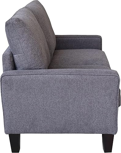 Miniatura 4 de ODC Sofá biplaza moderno de tela para sala de estar, 53 pulgadas de ancho, tapizado para sofá de 2 plazas con patas de madera maciza para espacio