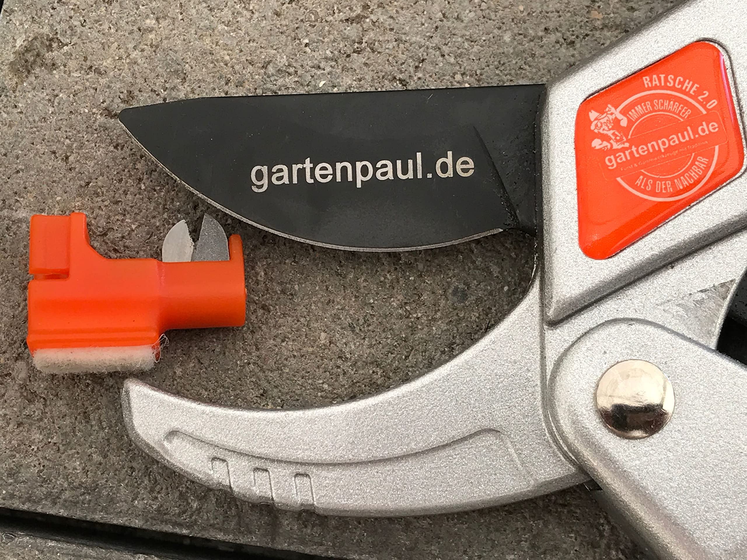 Gartenschere Ratschenschere 2.0 Edition Holzbox inkl. Ersatzklingen Set u. Schärfer