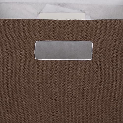 Miniatura 3 de DII Cubo de almacenamiento plegable de poliéster, sólido, ligero y duradero, cuadrado grande, 13 x 13 x 13 pulgadas, color marrón corteza