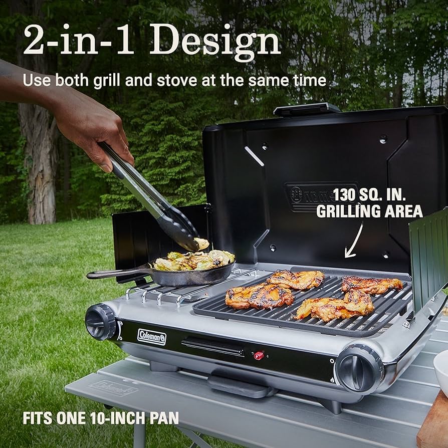 Coleman 2-Burner Camping Stove, Portable Propane Camp Grill
