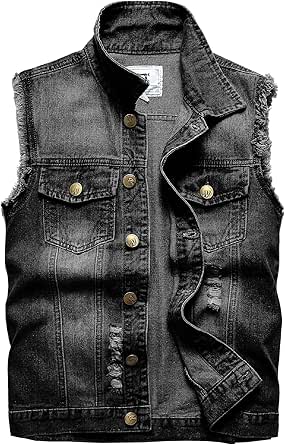 Men's Denim Gilet Retro Lapel Sleeveless Waistcoat Fashion