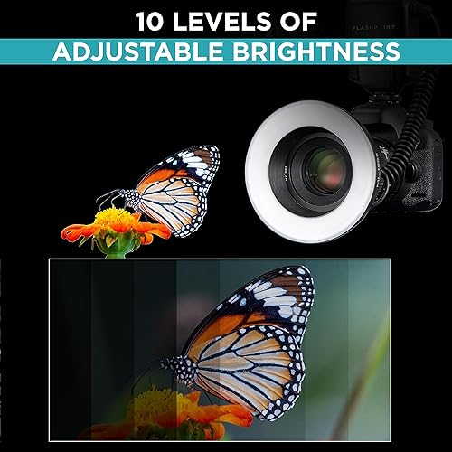 Miniatura 6 de Flashpoint Flash de macro anillo MF-R76 con control de exposición manual, ajuste de potencia, tiempo de reciclaje de 0.1-1.5s, anillo macro flash de