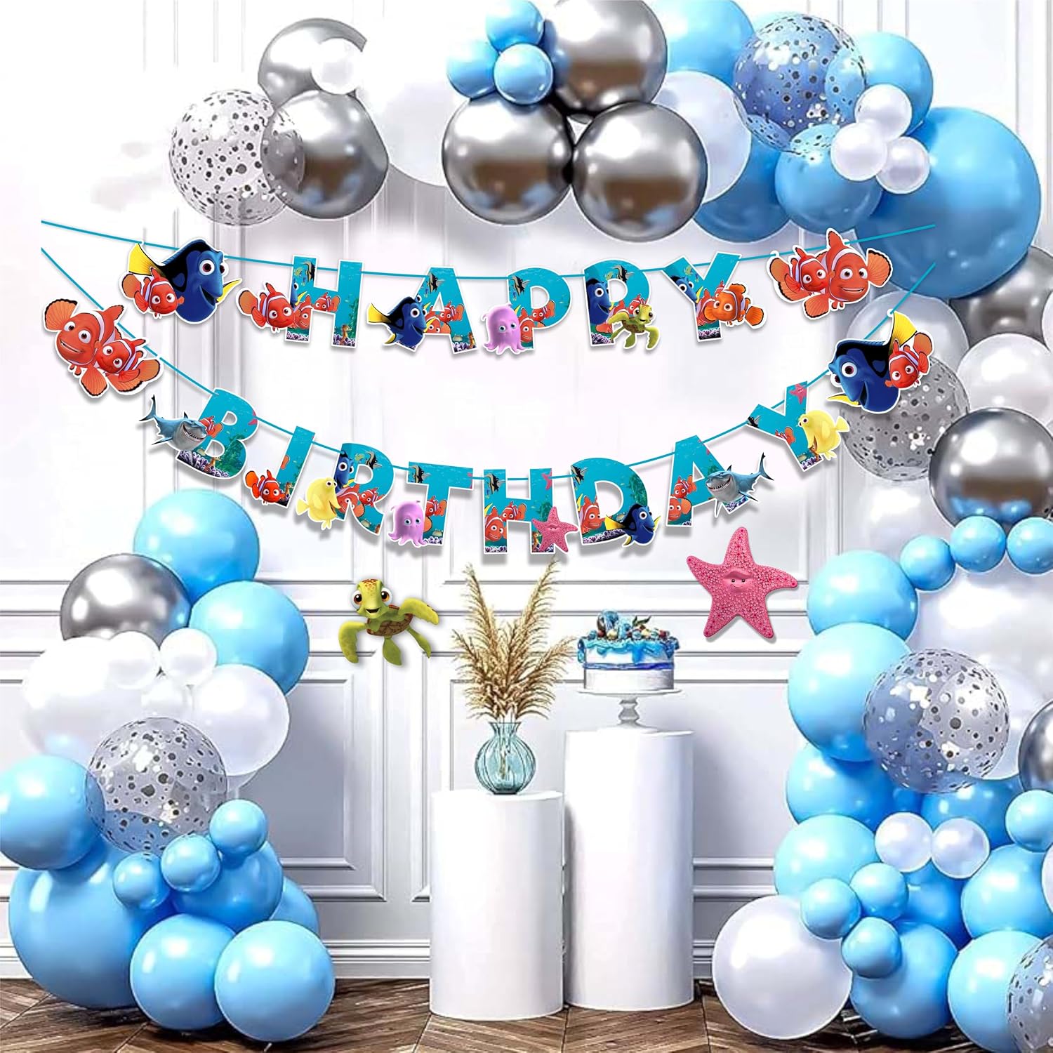 Findng Nmo Happy Birthday Banner – Colorful Underwater Theme Birthday Party Decoration – Durable, Reusable, and Easy to Hang Banner for Birthday Parties – Perfect Party Supplies for Boys and Girls image 5