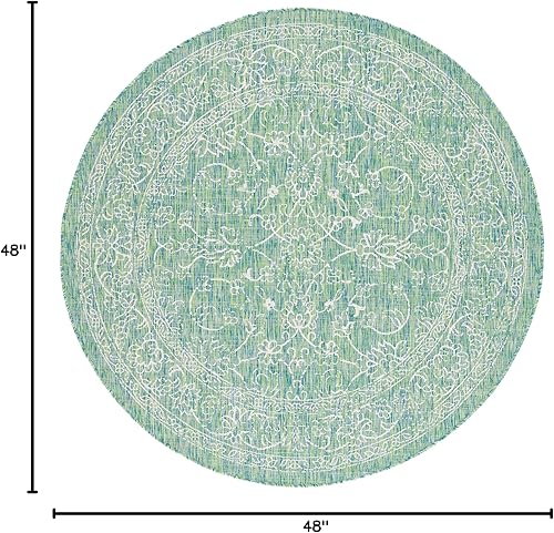 Vista 173 de SAFAVIEH Courtyard Collection - Alfombra decorativa, 2 pies 3 pulgadas x 5 pies, turquesa, no desprende pelusa y de fácil cuidado, para interiores