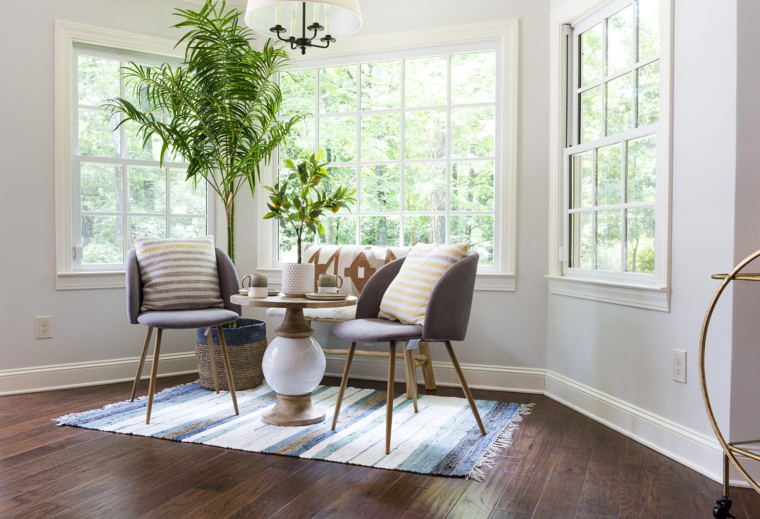 Creative Co-Op Mango Wood & Metal Round Pedestal Table