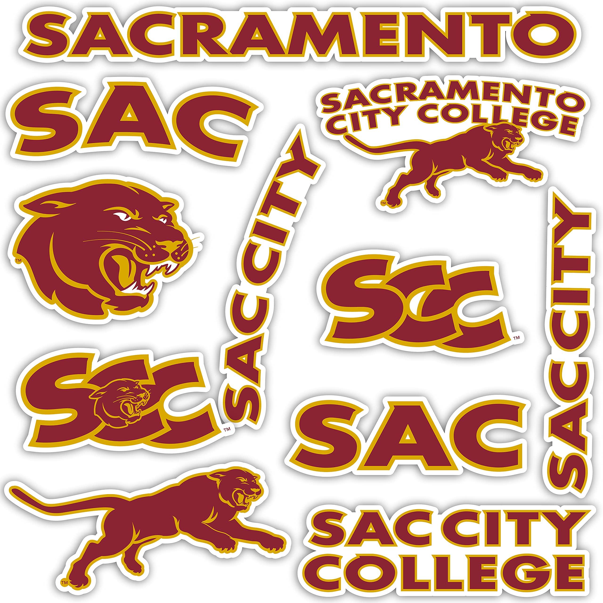 Sacramento City College Sticker Panthers Sac SCC Stickers Vinyl Decals Laptop Water Bottle Car Scrapbook T2 (Type 2)