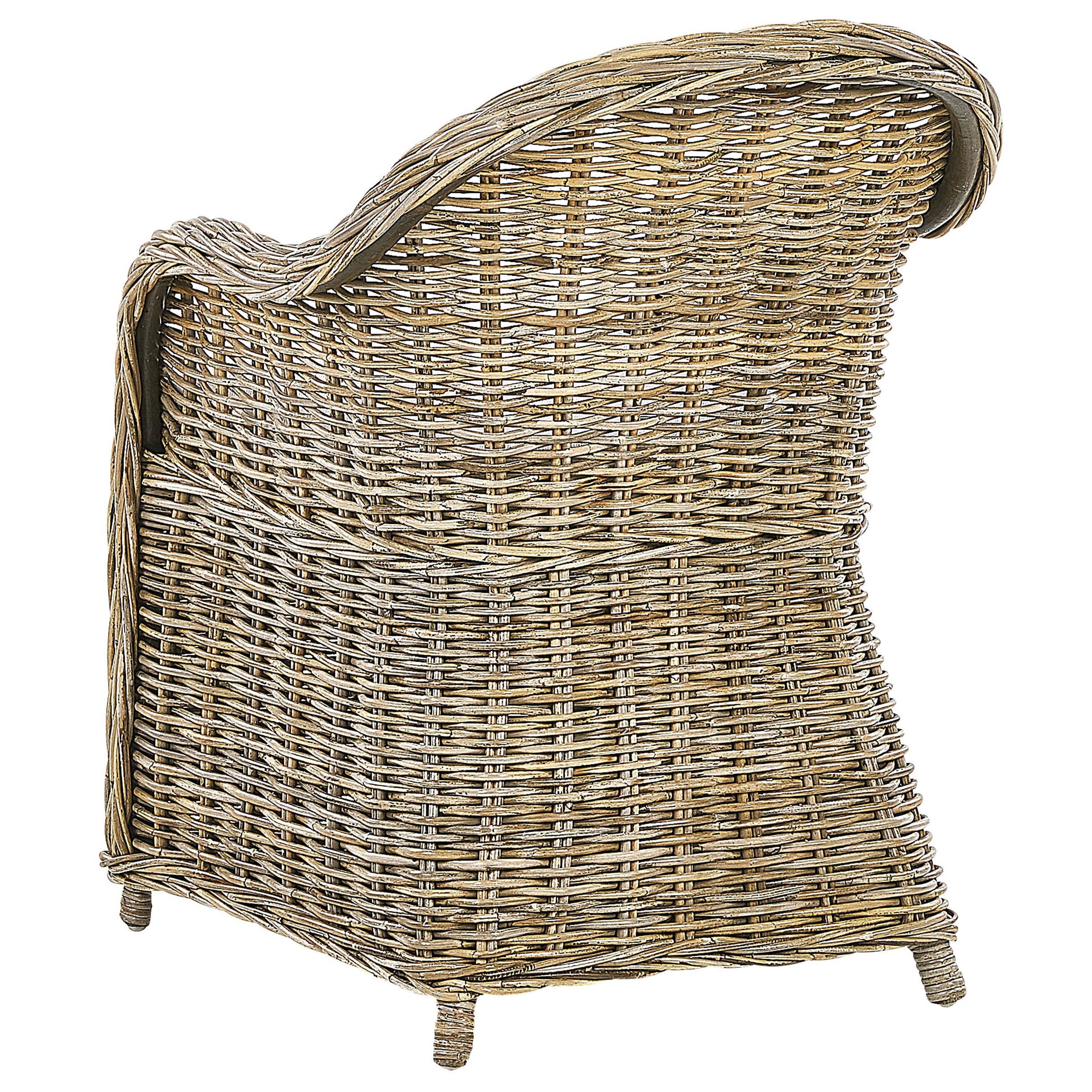 Set poltrone da giardino in rattan naturale con cuscini in cotone bianco