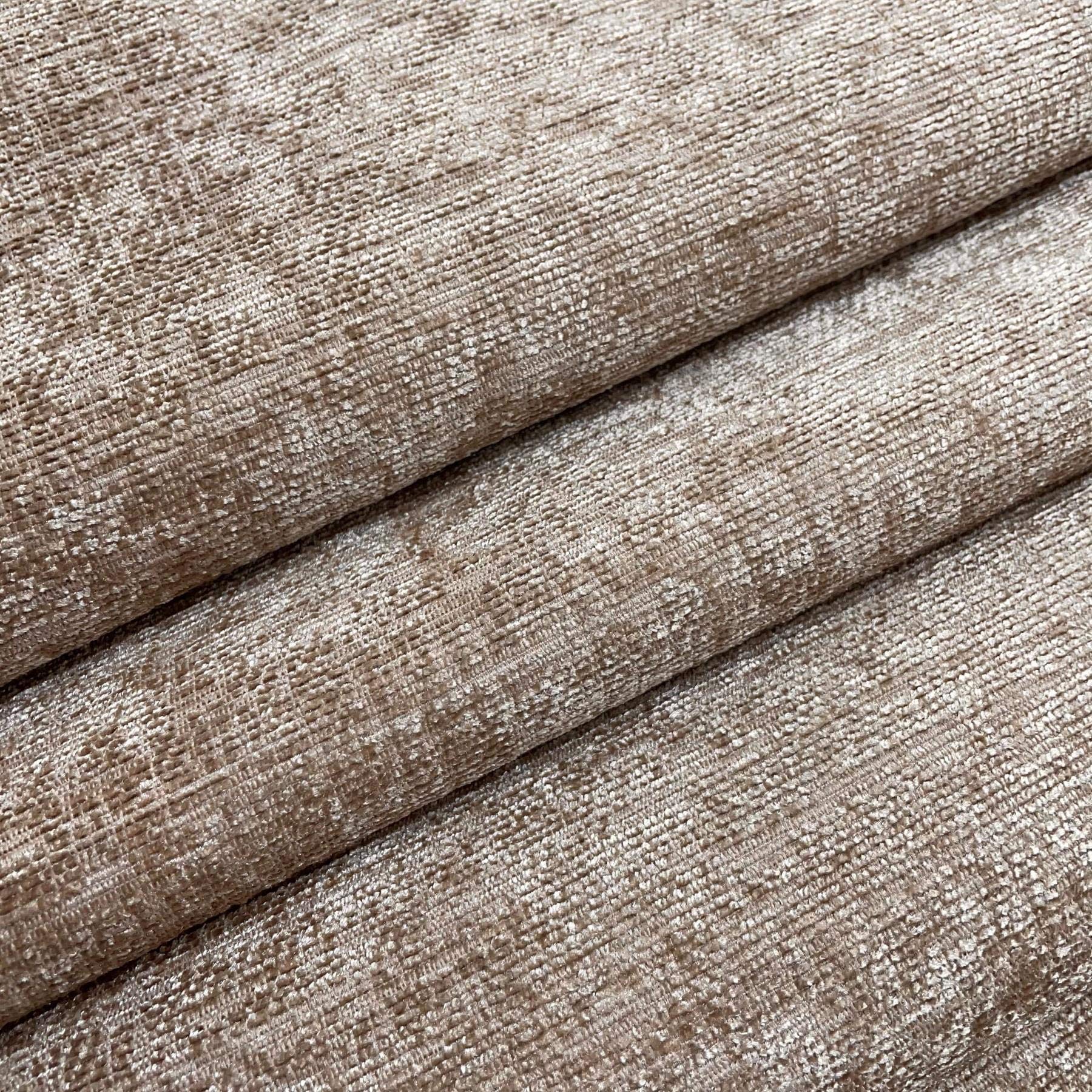 I Want Fabric Mink Designer Luxury Soft Plain Solid Heavy Weight Upholstery Curtain Cushion Chenille Velvet Fabric Fire Retardant Shimmering Look Sofa Furniture Material Sold By The Metre