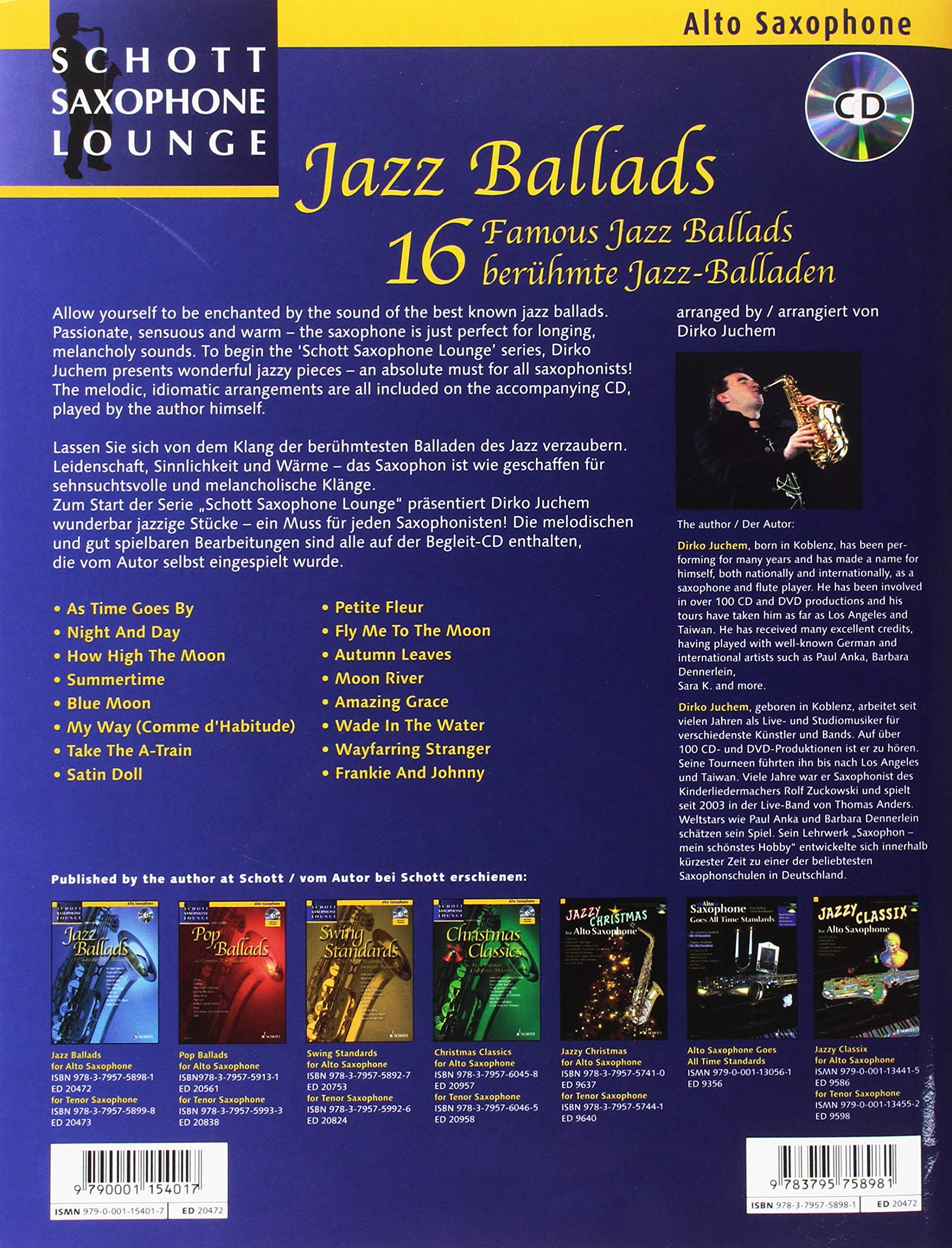 Jazz ballads saxophone +cd