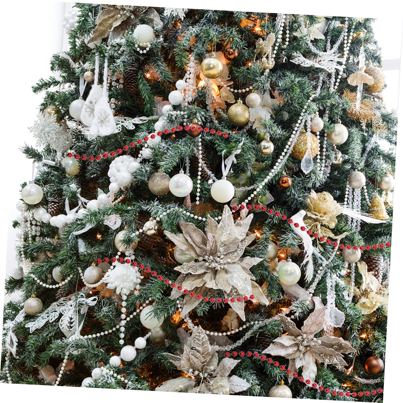 Zerodeko 3pièces Guirlande de Perles de Noël pour Couronne Guirlande Décorative de Perles pour Sapin