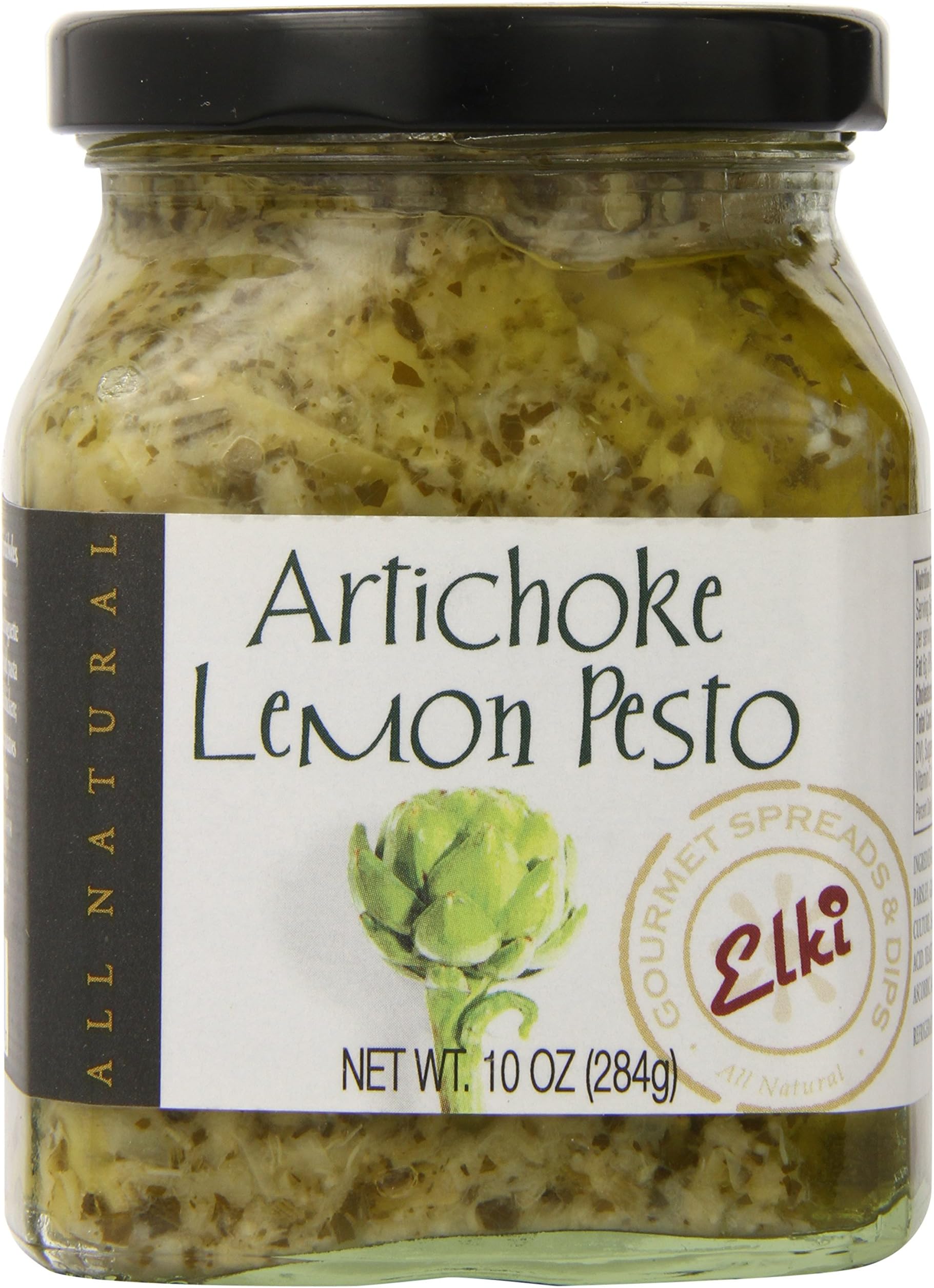 World Market Elki's Gourmet Artichoke Lemon Pesto Sauce - Creamy Spreads for Pasta, Baked Chicken, Fish and Crackers - Made from Fresh and Natural Ingredients - Mediterranean Inspired - 10 Ounce