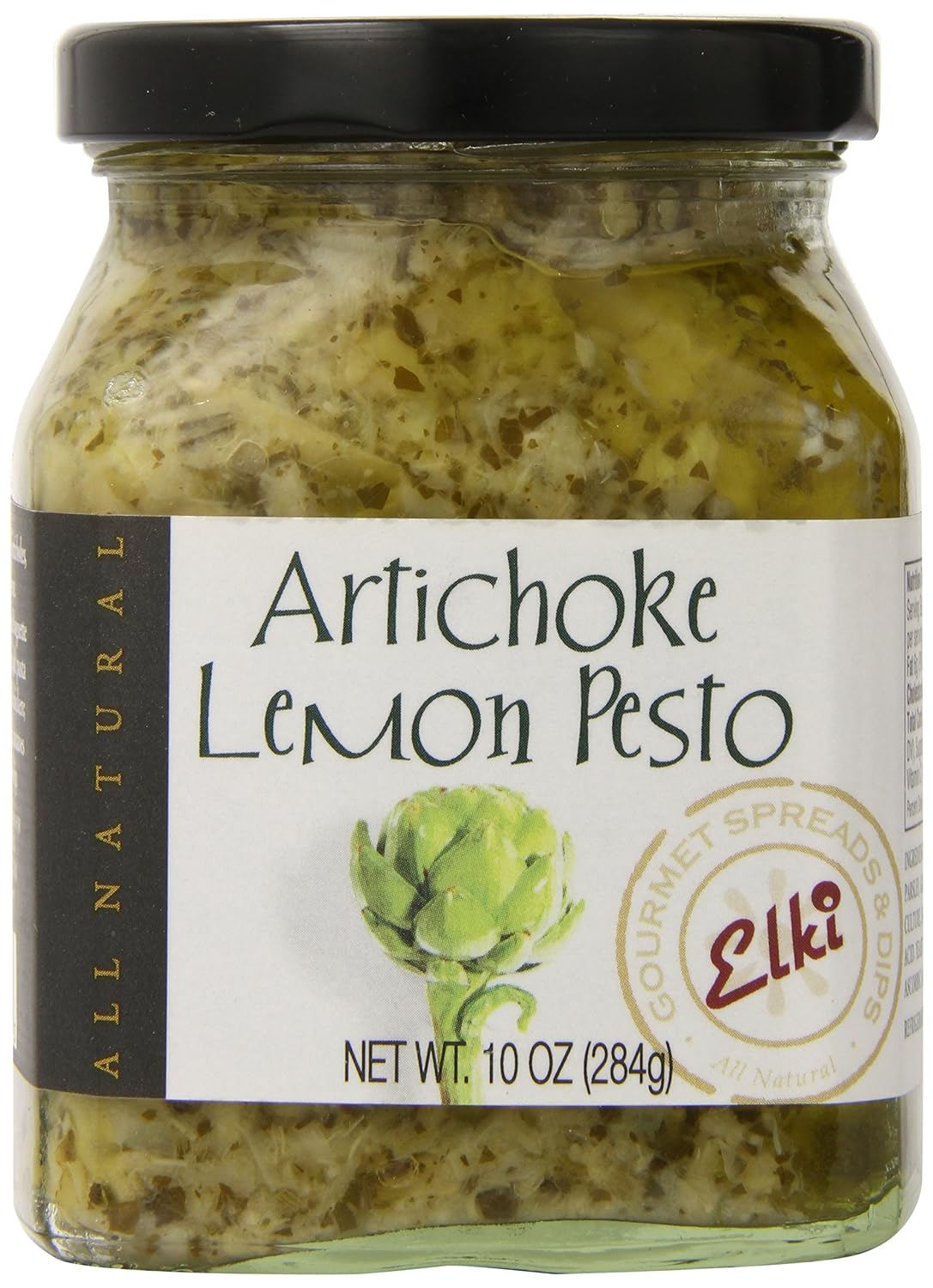 World Market Elki's Gourmet Artichoke Lemon Pesto Sauce - Creamy Spreads for Pasta, Baked Chicken, Fish and Crackers - Made from Fresh and Natural Ingredients - Mediterranean Inspired - 10 Ounce