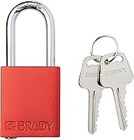 Vista 2 de Brady SDAL-RED-38ST-KD6 - Juego de 6 candados de bloqueo de seguridad con llave - 2 llaves por cerradura - rojo - rojo - 38ST-KD6