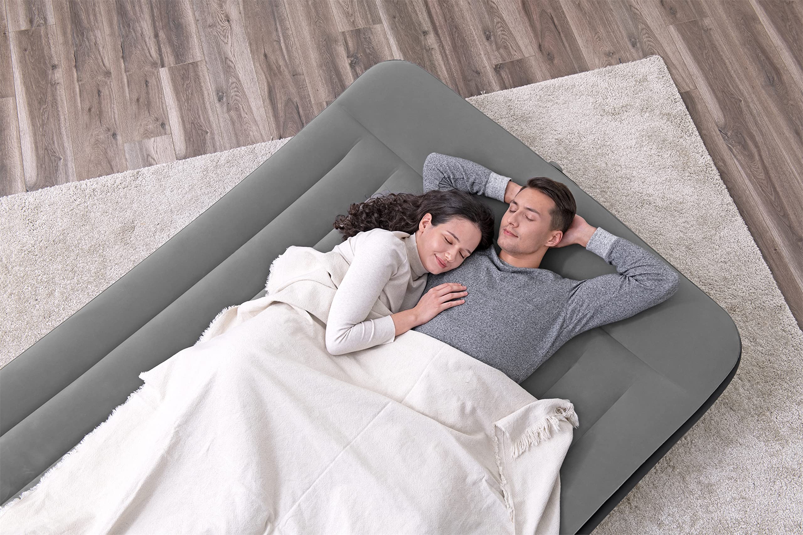 Bestway TriTech Aerolux materac dmuchany ze zintegrowaną pompą elektryczną Double XL/Lo 203 x 152 x 30 cm