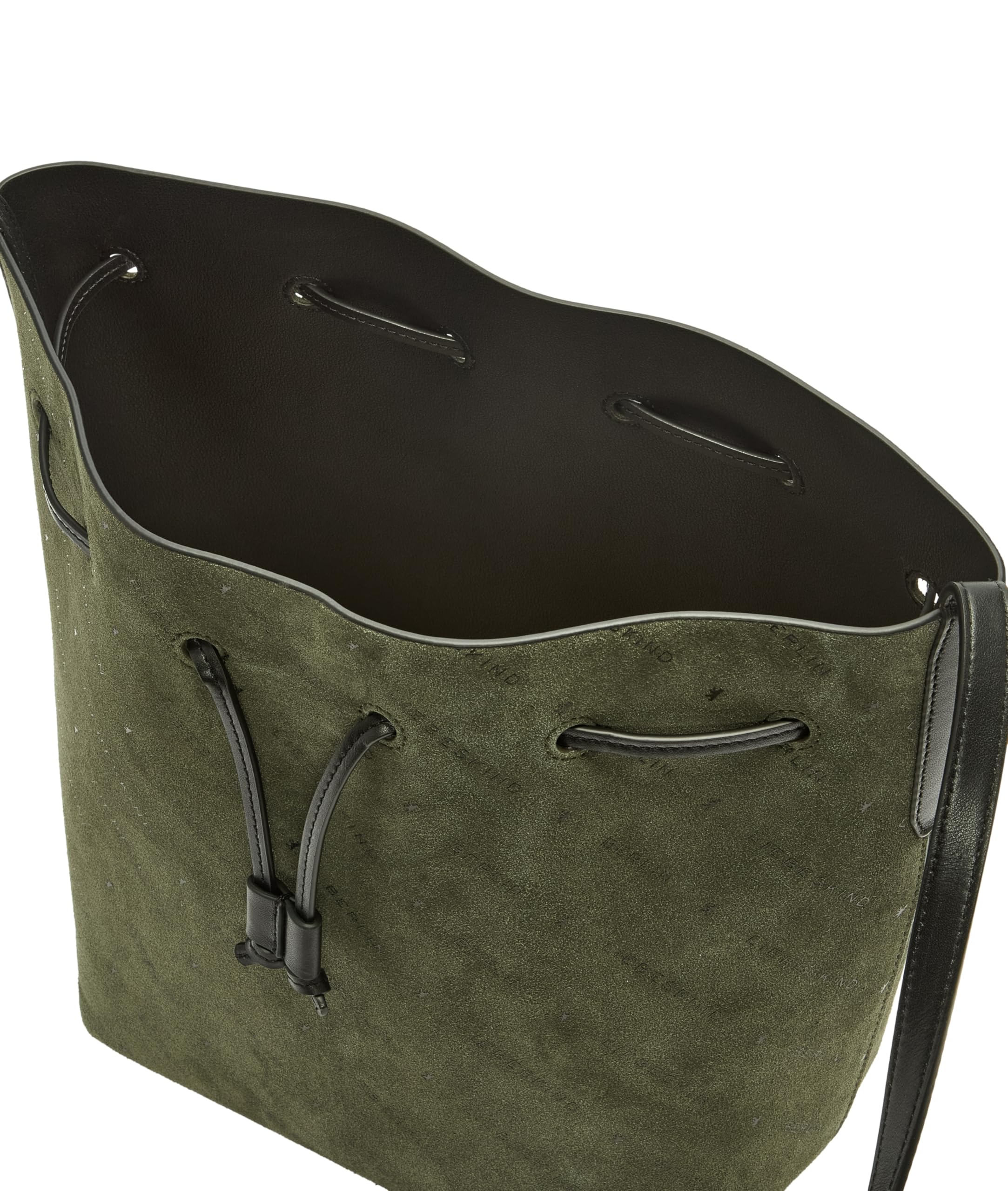 LIEBESKIND Berlin Bucketbag M MONOGRAM Suede forest