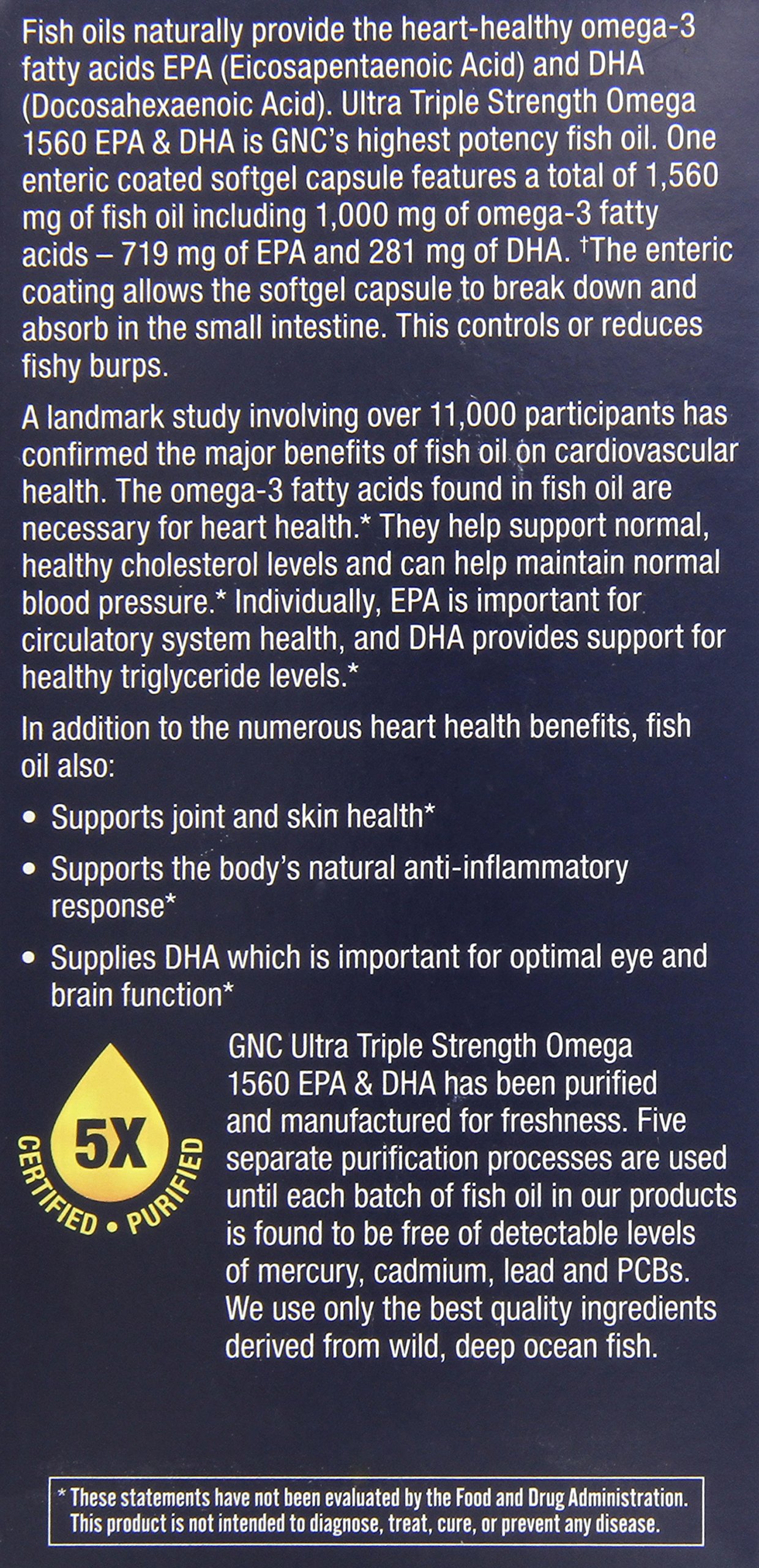 GNC ULTRA TRIPLE STRENGTH OMEGA 1560 EPA \u0026 DHA: Buy Online at Best Price in  UAE - Amazon.ae
