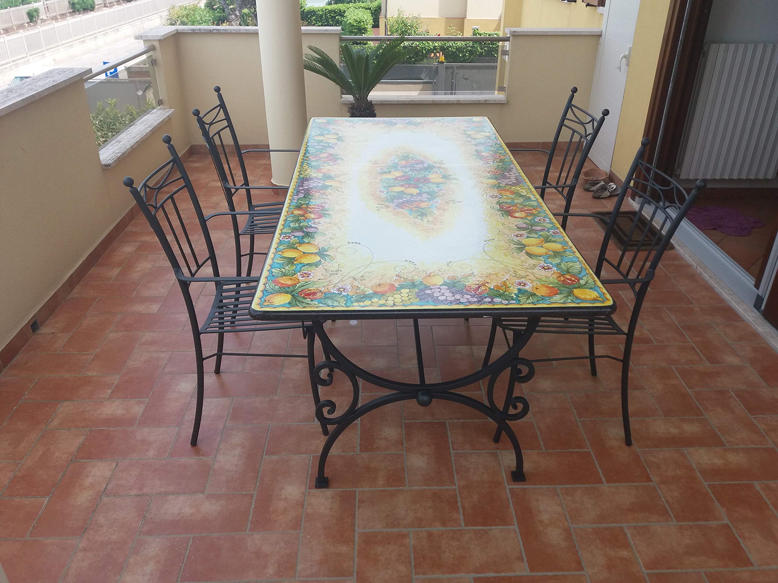FONDERIA BONGIOVANNI | Sedia in Ferro Battuto | Poltrona con Braccioli | Modello Sabina | Sedia da Giardino | Poltrona in Ferro da Esterno | Casa Giardino Terrazzo | Seduta da Esterno | Impilabile