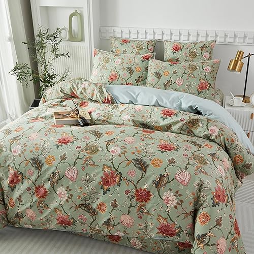 Vista 71 de SOFTTA - 1 funda nórdica + 2 fundas de almohada Paisley Modern Juego de cama 100% algodón egipcio Amanda Azul