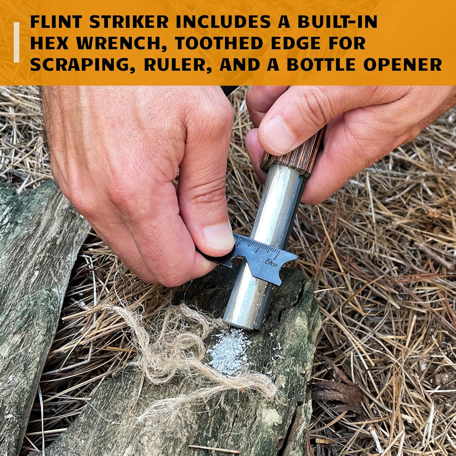 Buy Bushcraft Survival Ferro Rod Fire Starter Kit Flint and Steel