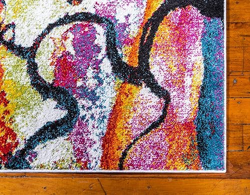 Miniatura 8 de Unique Loom colección Lyon - Alfombra abstracta y moderna, Polipropileno, Marfil  Rosa