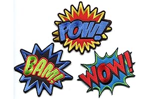 POW! WOW! BAM! Incredibles Incredible Iron On Embroidered Applique Lot of 3 Logos