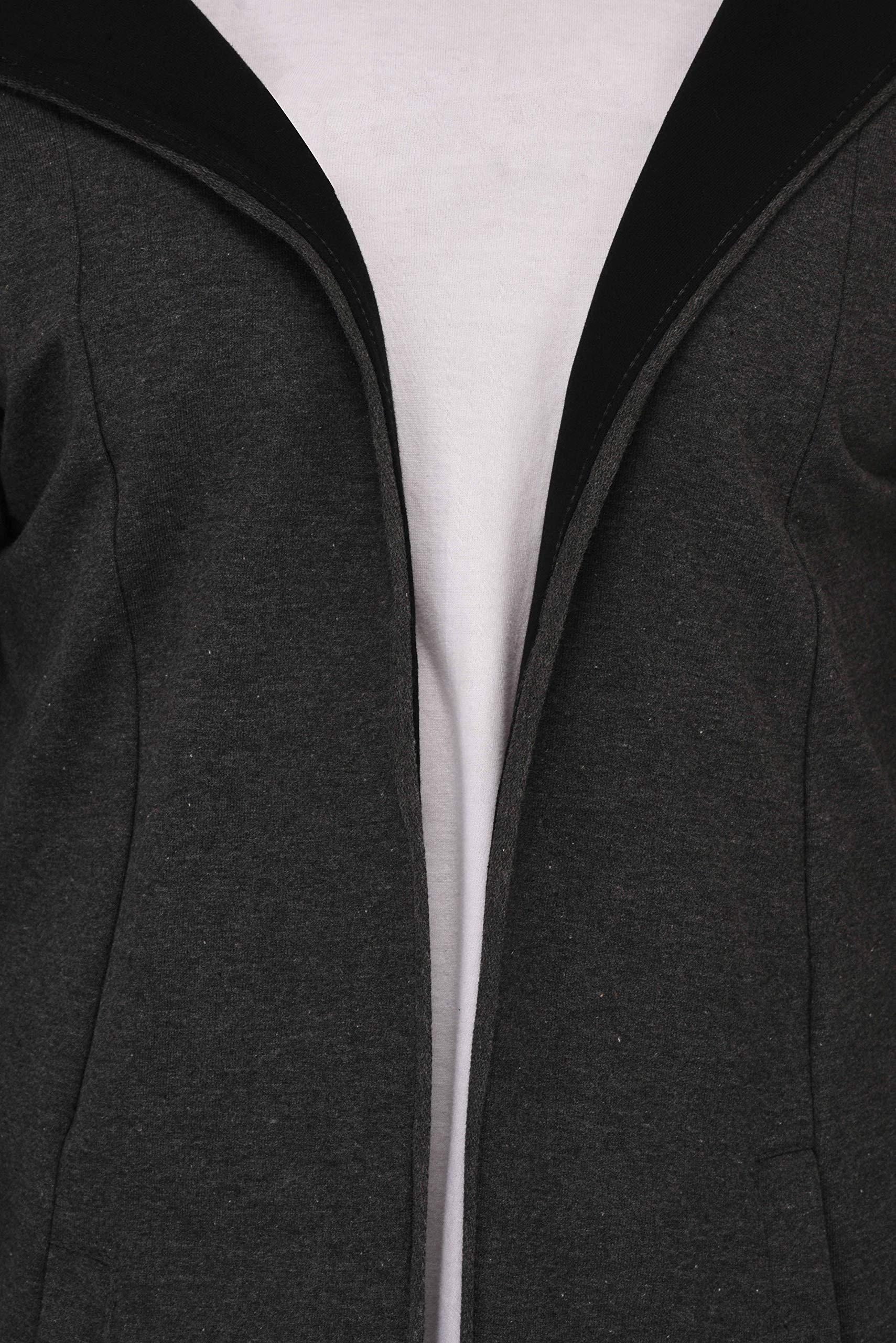 DENIMHOLIC Men's Cotton Hooded Neck Cardigan (HM-CONTRAST_Charcoal_Medium) - Image 6 thumbnail