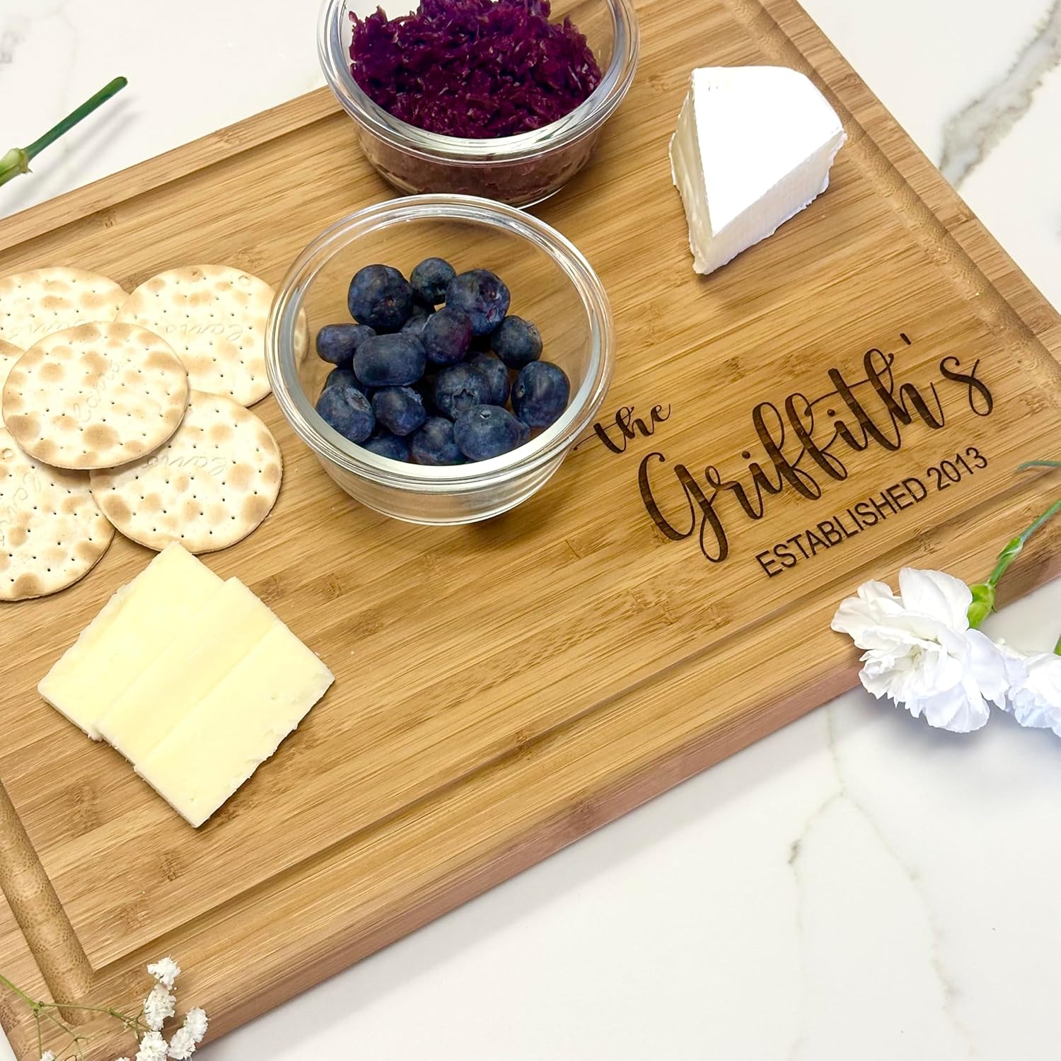 Personalized Cutting Board, Custom Bboo Engraved Charcuterie Boards -