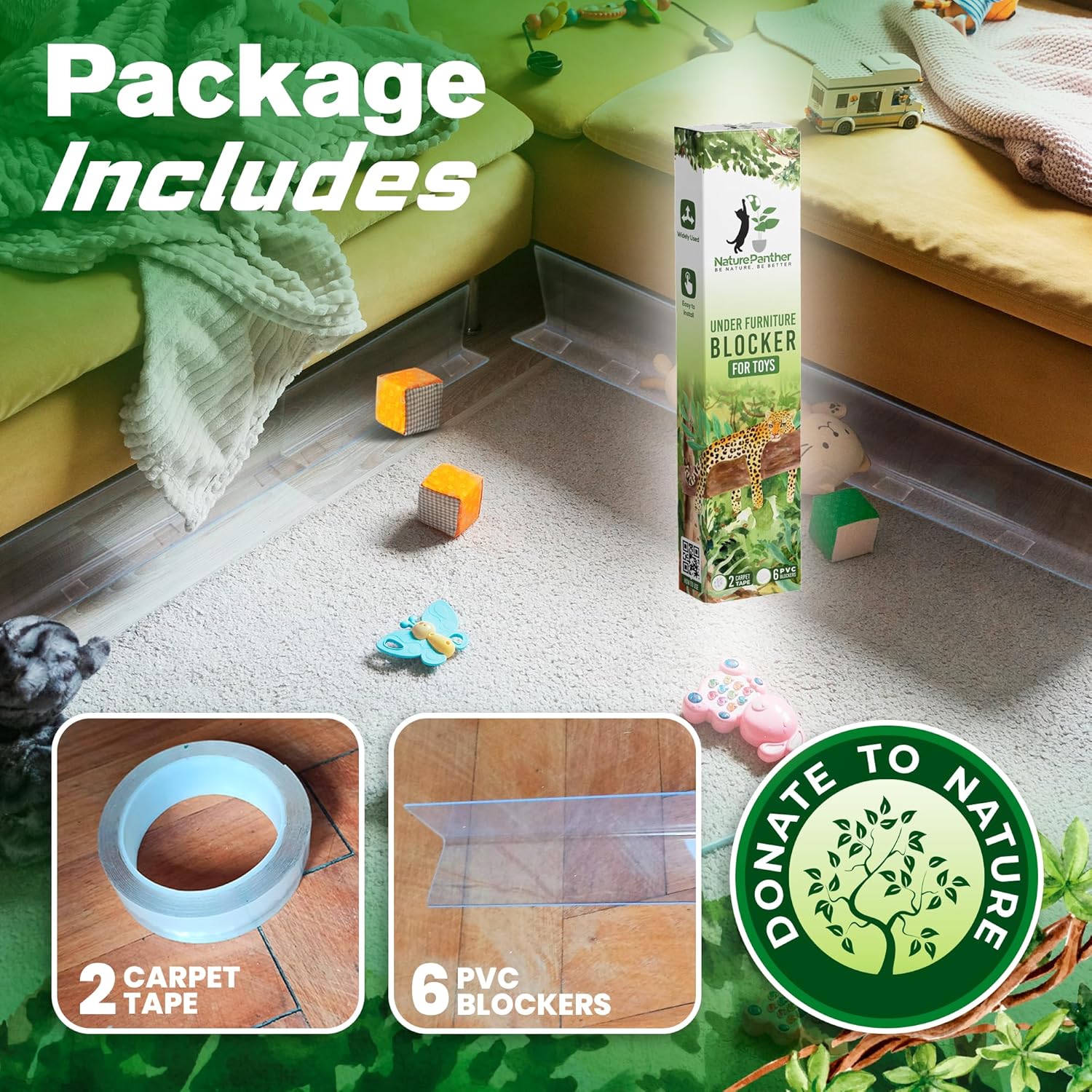 review Blocker Under Furniture for Pet Toys Sustainable 6PCs - Under Bed Blocker for Toys, Bottom Guard Couch Dog Cats, Sofa Stopper to Prevent Items Going Underbed Gap Block (H: 1.6 inches)