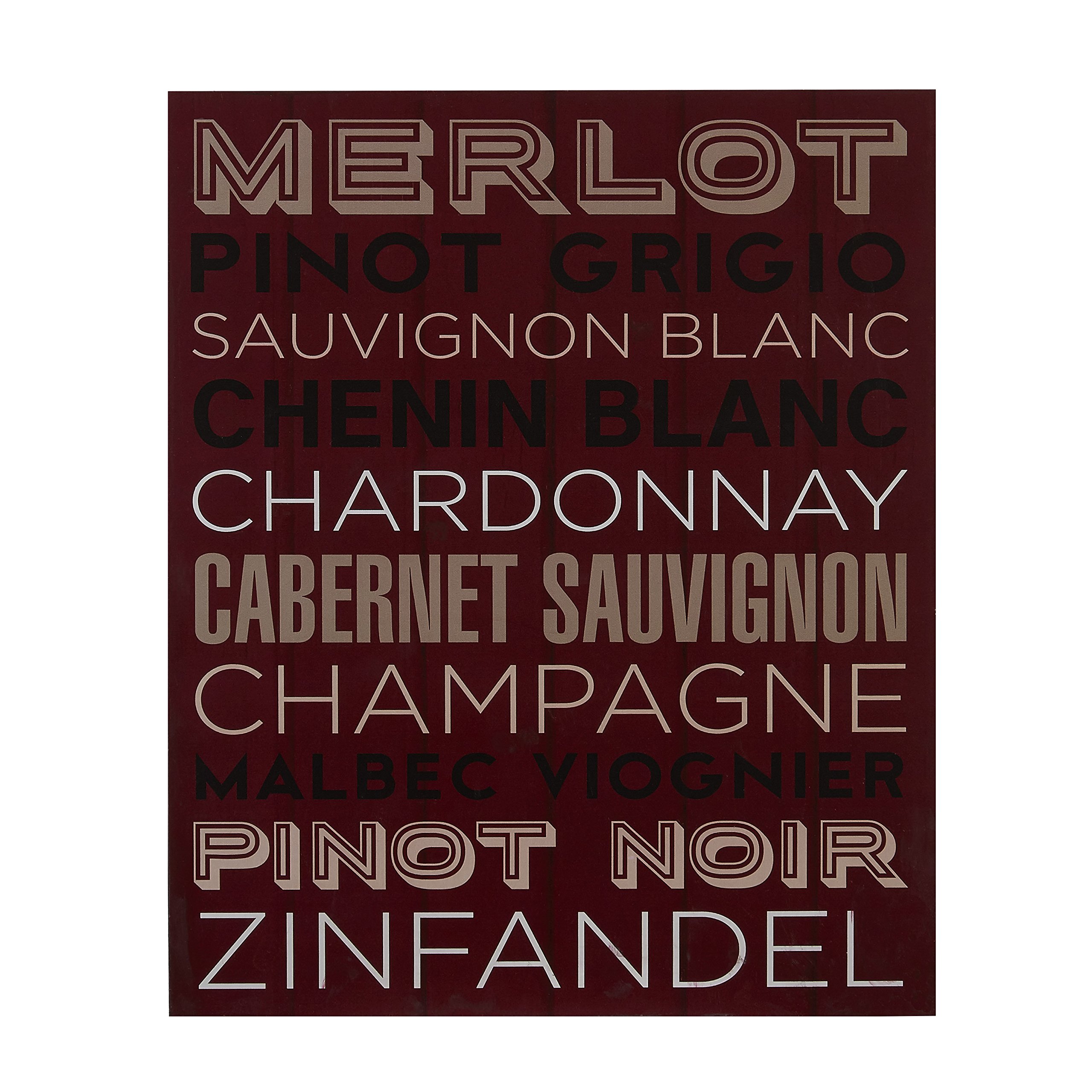 Orsina Wine List Wall PlaqueWooden Sign Featuring Classic Wine-Themed TypographyRustic Charm For Kitchens from B&Q
