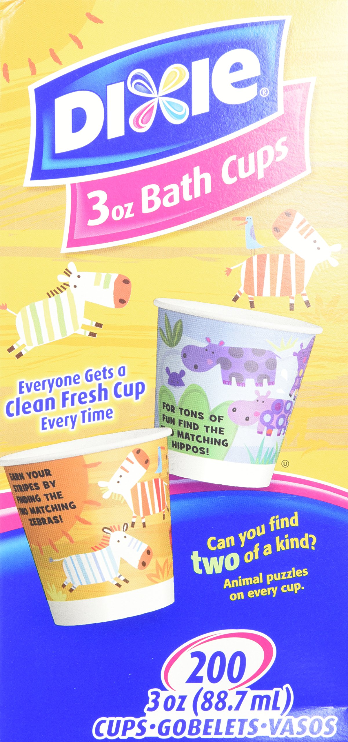 DixieBathroom Cups, 3 oz 200 ea, Assorted designs