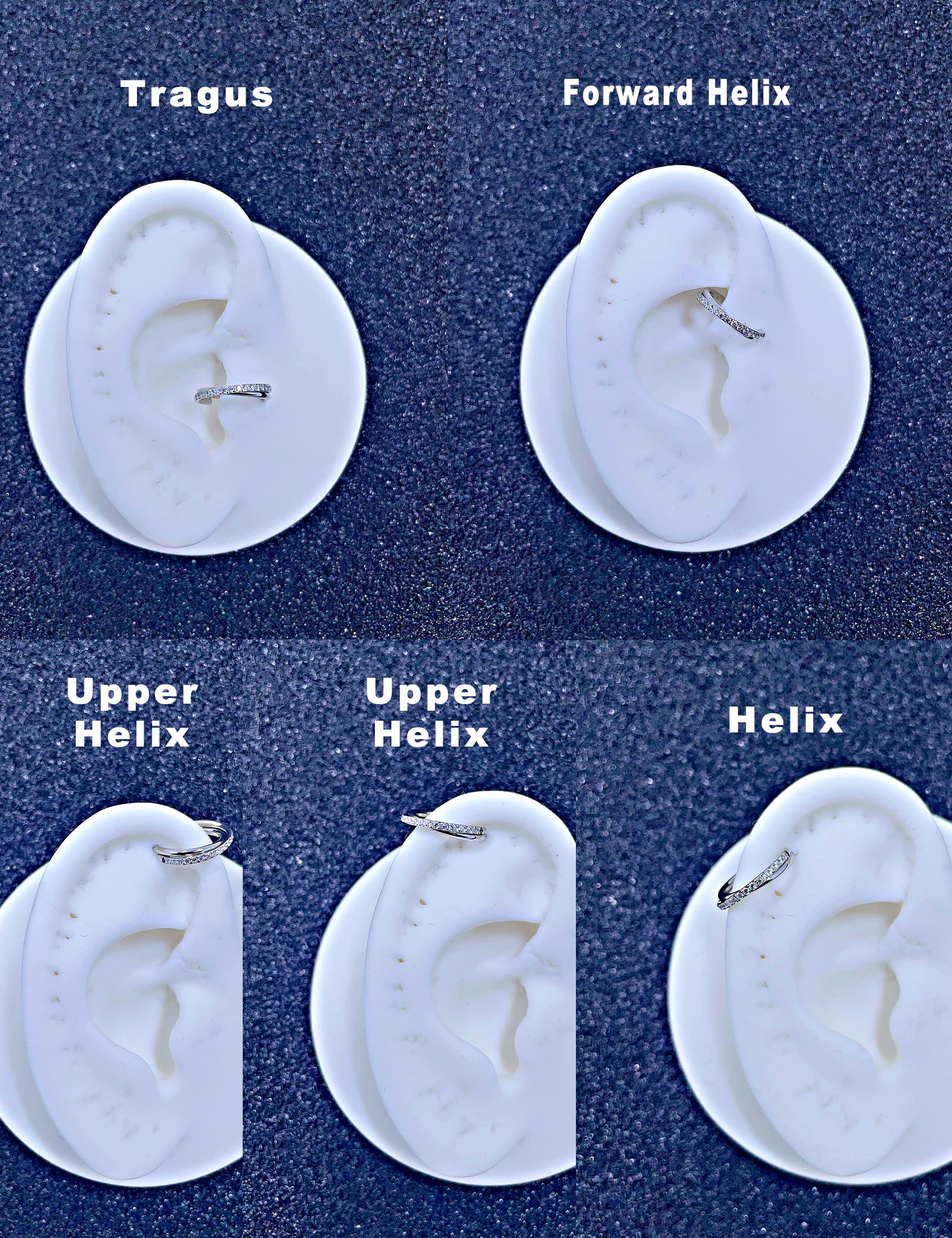 20G 18G 16G Klare CZ Nasenringe Hoop 316L Chirurgenstahl Knorpelohrringe Hoop 5-12mm Piercingschmuck Daith Helix Rook Tragus Piercingschmuck Edelstahlohrring Silber Conch Piercingschmuck