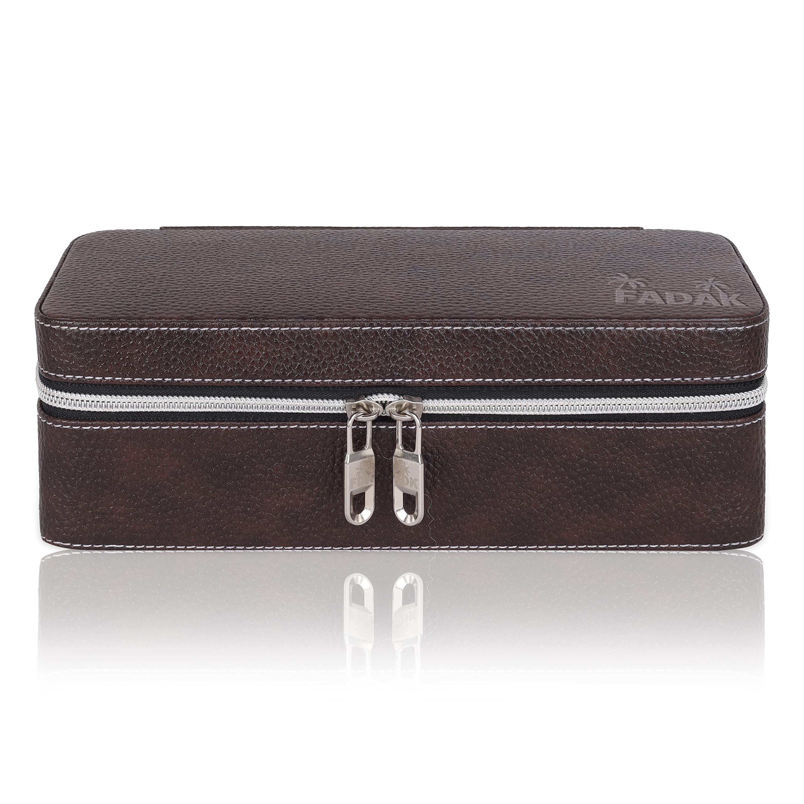 FADAK Watch Box | Watch Holder | Watch Box Organizer with 3 Slots | Watch case holds 3 Watch | Wrist Watch Storage Box with Professional Leather (Brown) (B0BZ2XJXHD) Amazon Price History, Amazon Price Tracker