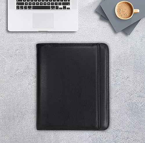 Miniatura 8 de Samsill Carpeta profesional con cremallera de 1 pulgada con bolsillo para iPad, organizador de documentos de entrevistas, incluye bloc de escritura