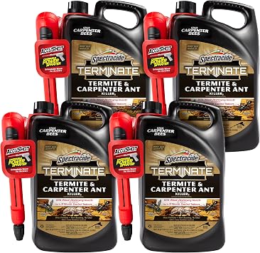 Spectracide Terminate Termite And Carpenter Ant Killer 1.33 Gallons, Includes AccuShot Sprayer, 4 Pack