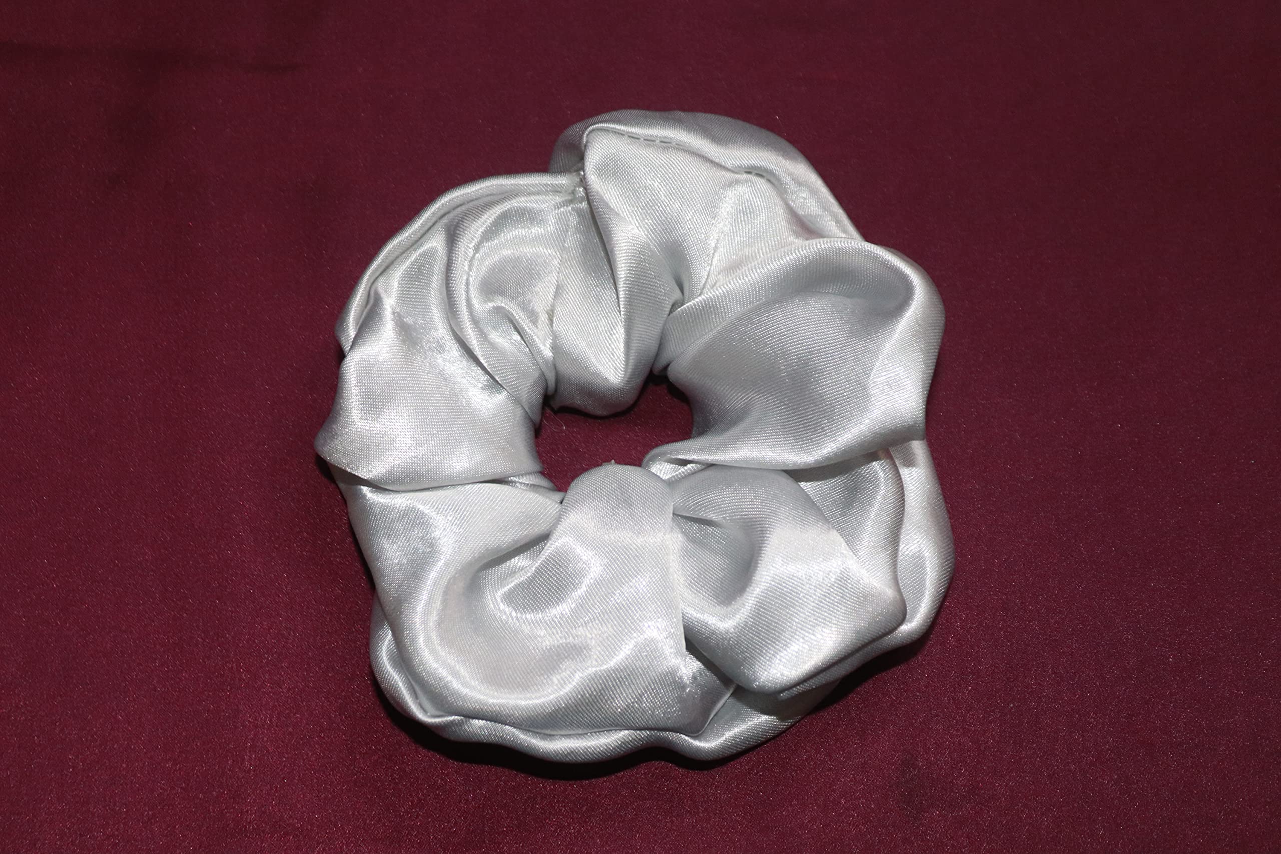 M Square satin Silk hair scrunchies, pack of 2 (Pink, White) 3