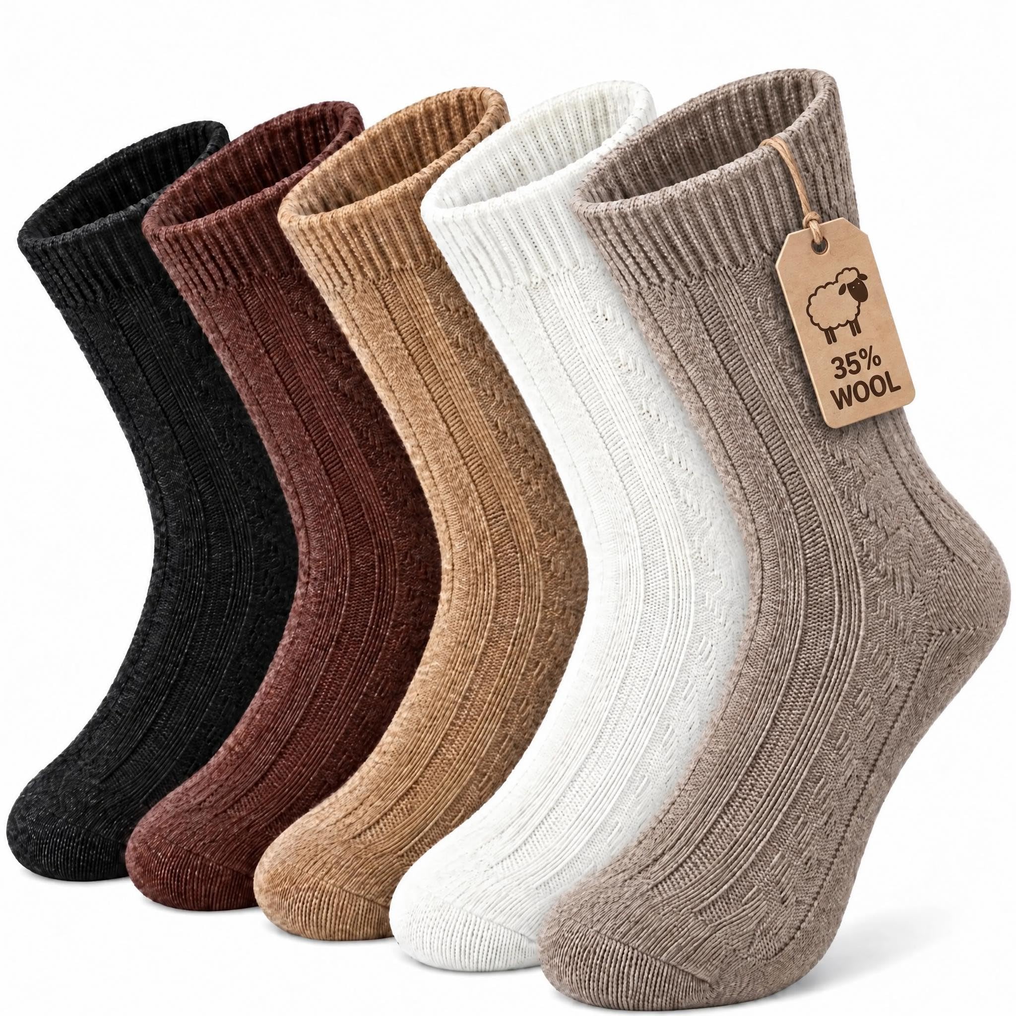 Loritta Wool Socks for Women, Winter Warm Hiking Boot Socks Gifts