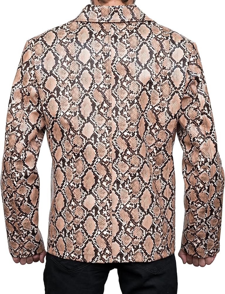 Rabbaniz Men Snakeskin Blazer Jacket - Mens Genuine Leather