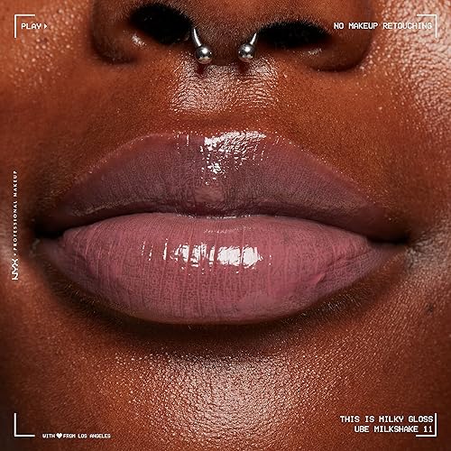 Miniatura 8 de NYX PROFESSIONAL MAKEUP This Is Milky Gloss, brillo de labios con hidratación de 12 horas, vegano, batido Ube (Mauve Purple)