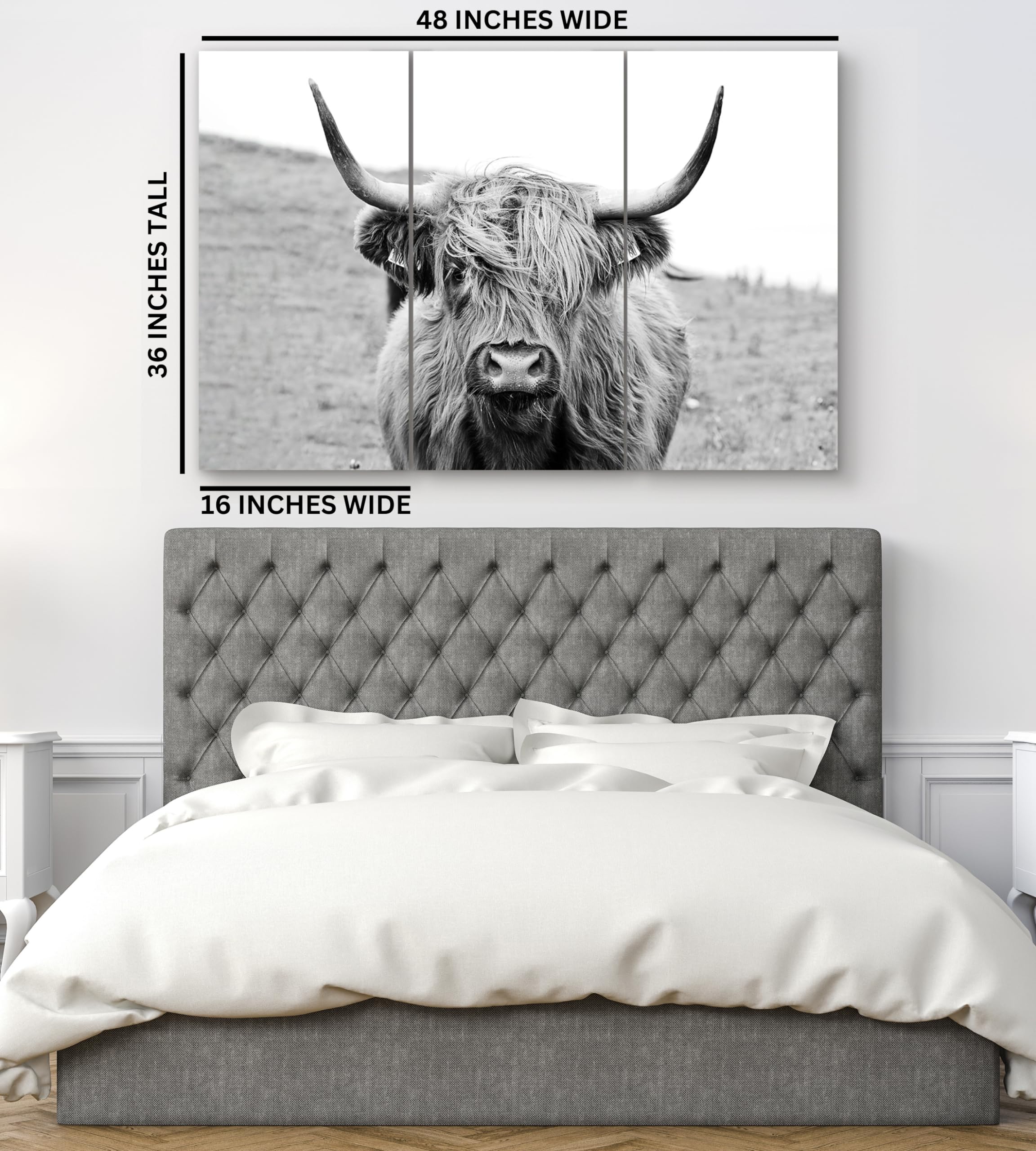 Mucca delle Highland, Decorazione per la casa su tela enorme